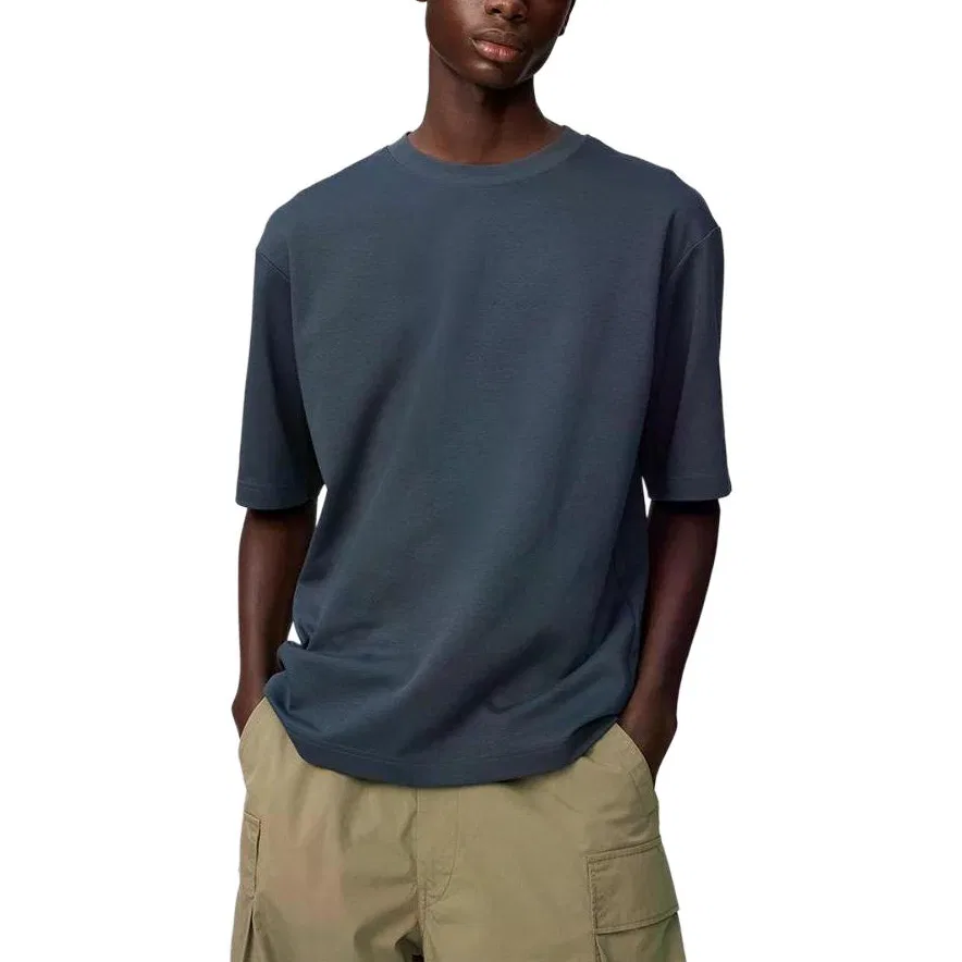 Футболка с круглым вырезом UNIQLO Navy Blue
