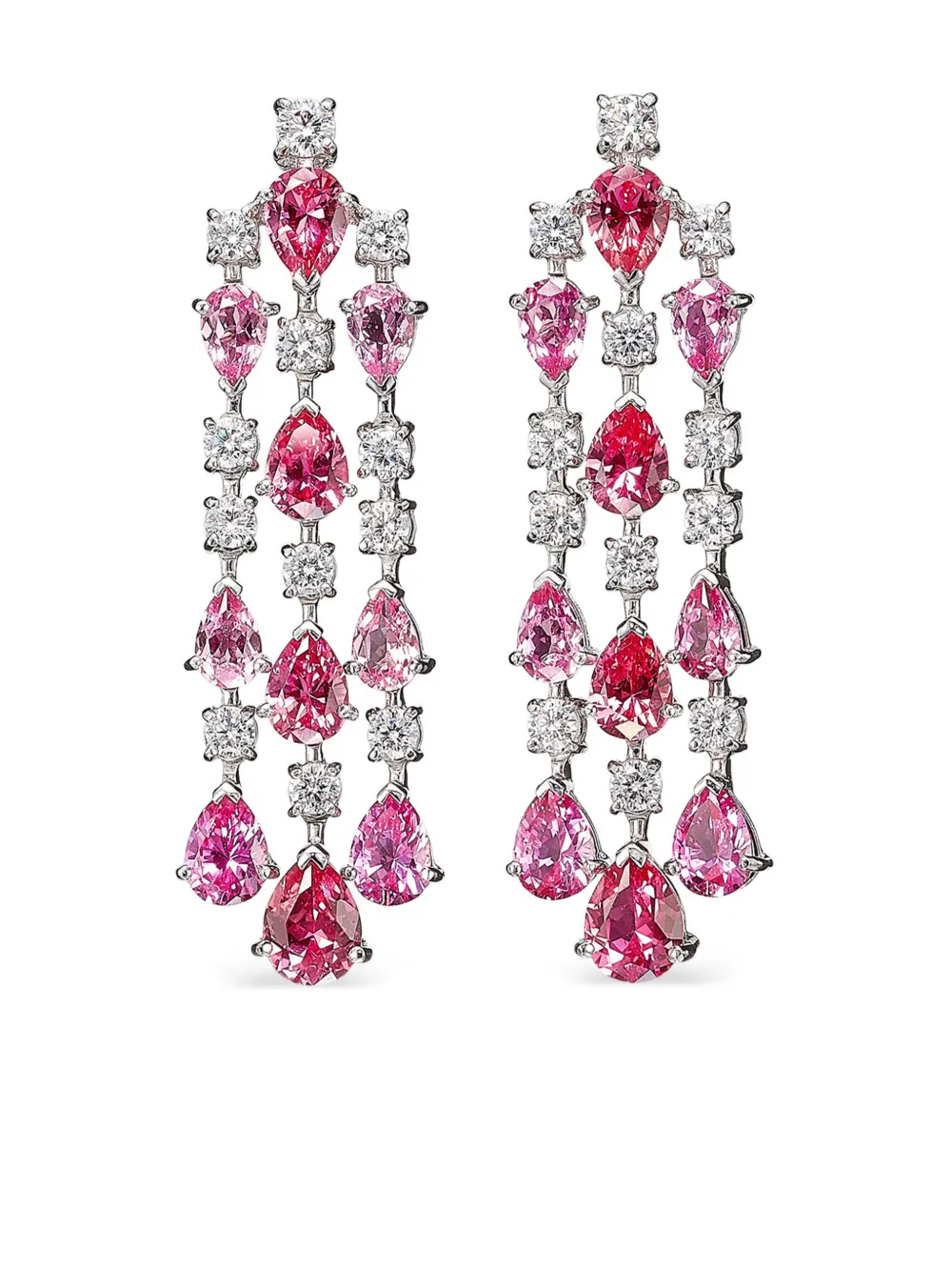 

Серьги Padparadscha Orchid Cascade из белого золота Anabela Chan, серебяный