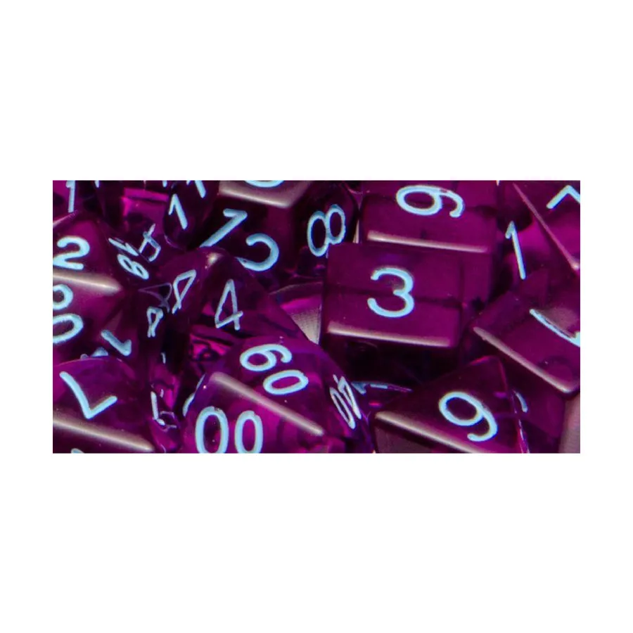 

Многогранные игральные кости — полупрозрачные темно-фиолетовые со светло-голубым и Arch'd4 (15), Game Dice - Translucent (Role 4 Initiative)