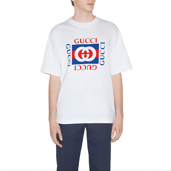 Футболка Gucci Cotton Jersey T-Shirt with Print, белый — фото 3