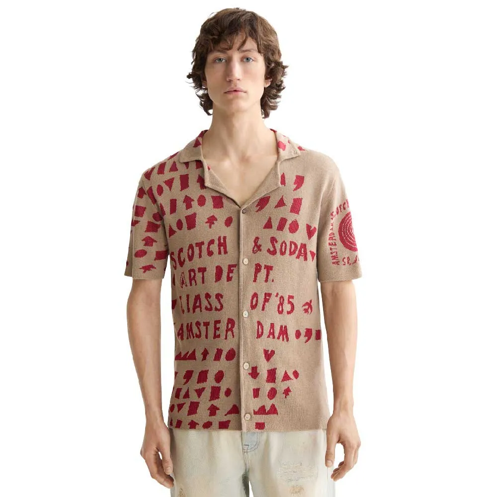 

Рубашка с коротким рукавом Scotch & Soda Jacquard Knitted, бежевый