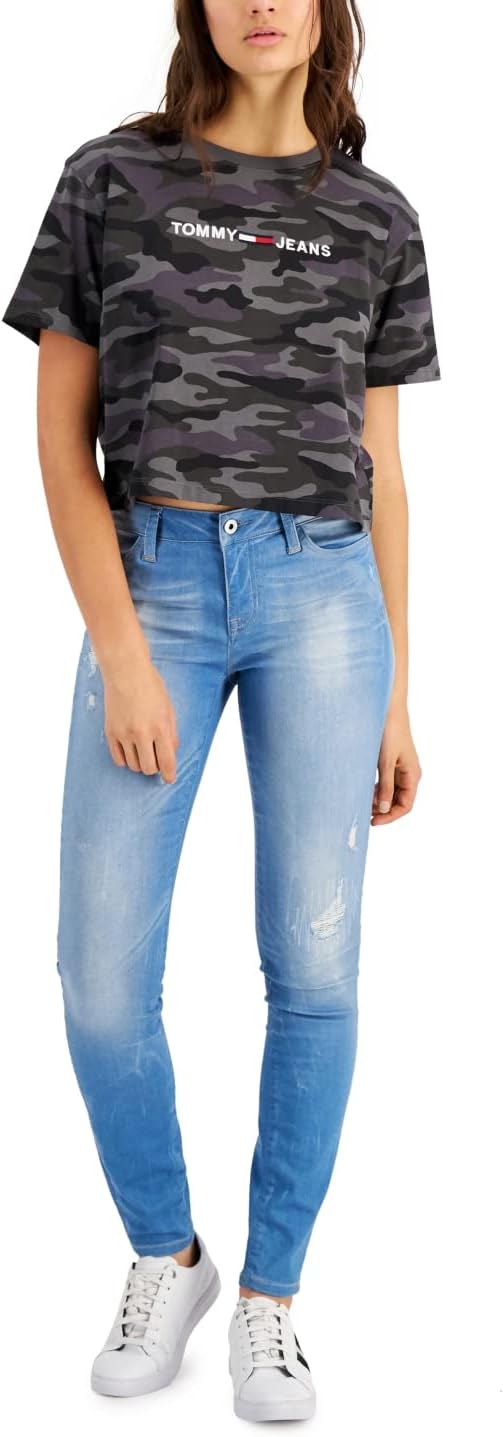 

Женская классическая футболка с принтом Tommy Hilfiger, Black Camo, Черный, Женская классическая футболка с принтом Tommy Hilfiger, Black Camo