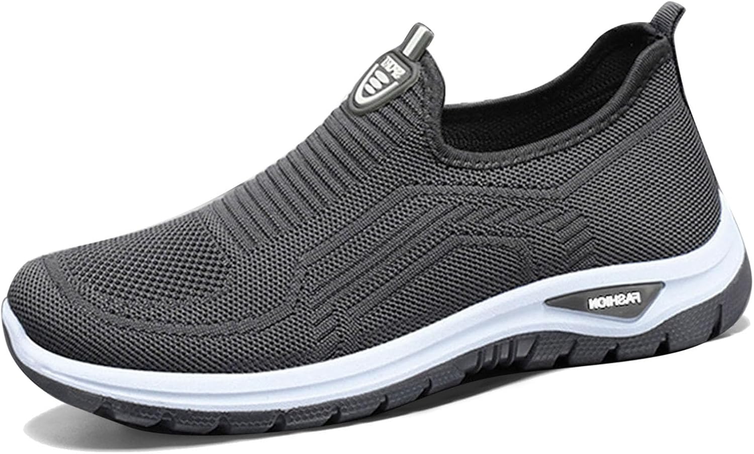 

Мужские кроссовки слипоны, дышащие, легкие, повседневные для ходьбы, нескользящие, удобные, модные спортивные лоферы Generic, серый