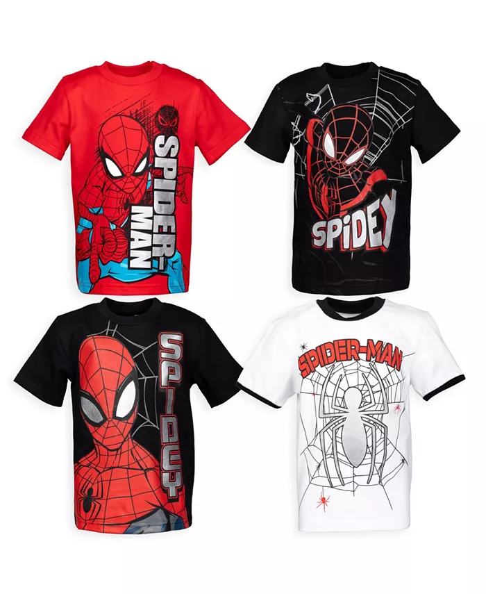 

Мальчики Marvel 4 футболки в наборе Spider-Man, мультиколор