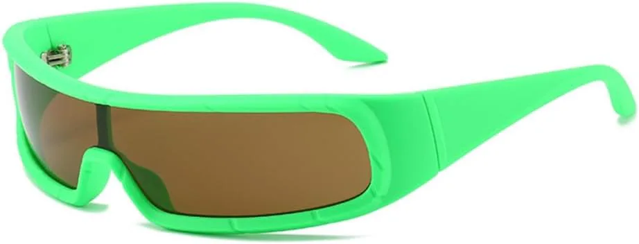 

Солнцезащитные очки прямоугольной формы для женщин и мужчин, спортивные панк-очки, цельные очки-маски, мужские очки в маленькой оправе generic, C4 Green Brown