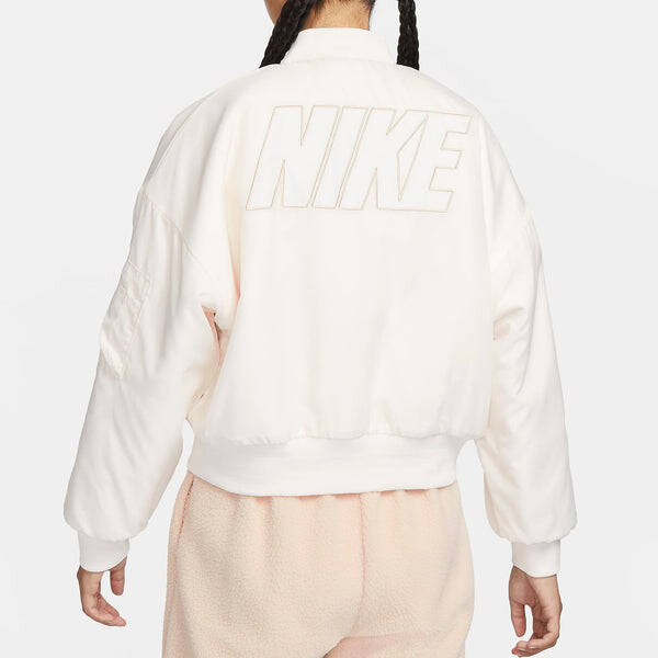 Куртка (WMNS) Nike sportswea Reversible Faux Fur Bomber Jacket 'Sail Sand', цвет sail/sand — фото 3