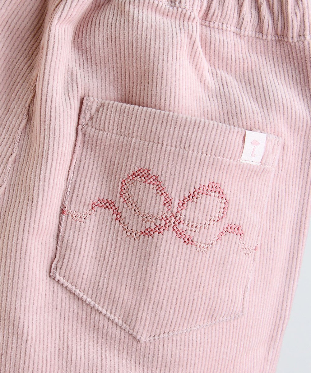 Свободные брюки из розового вельвета Moimoln, Pink — фото 3