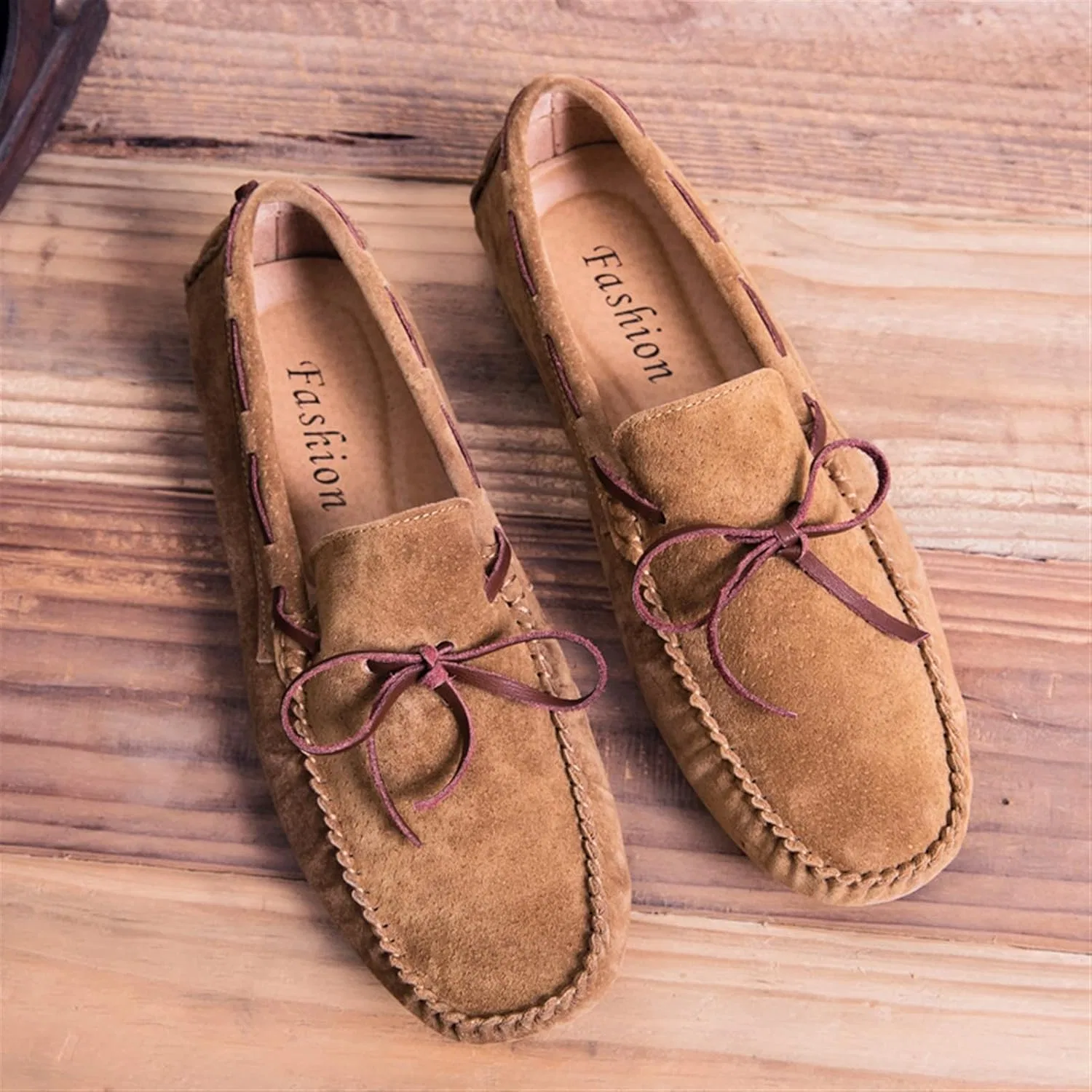 Лоферы кожаные Moccasins Boat Shoes Brown PUGHGAETZF — фото 3
