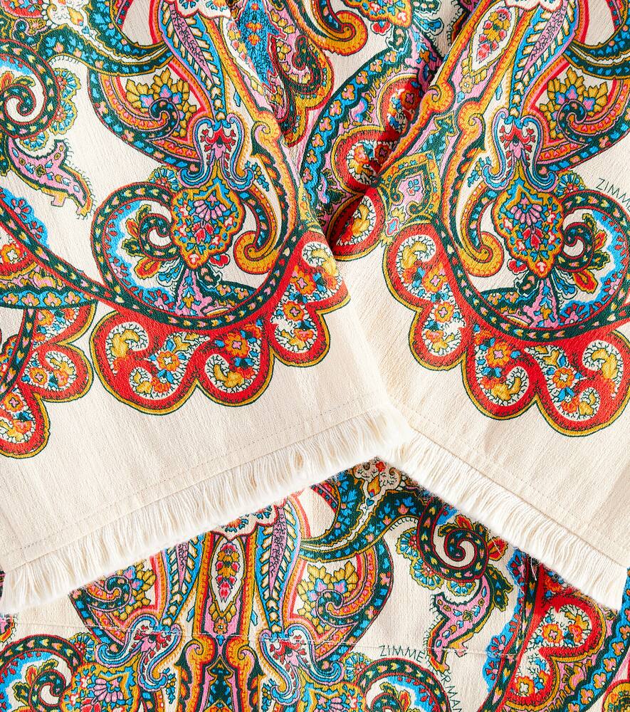 Отти пейсли хлопковый пляжный топ Zimmermann Kids, Multi Paisley — фото 3