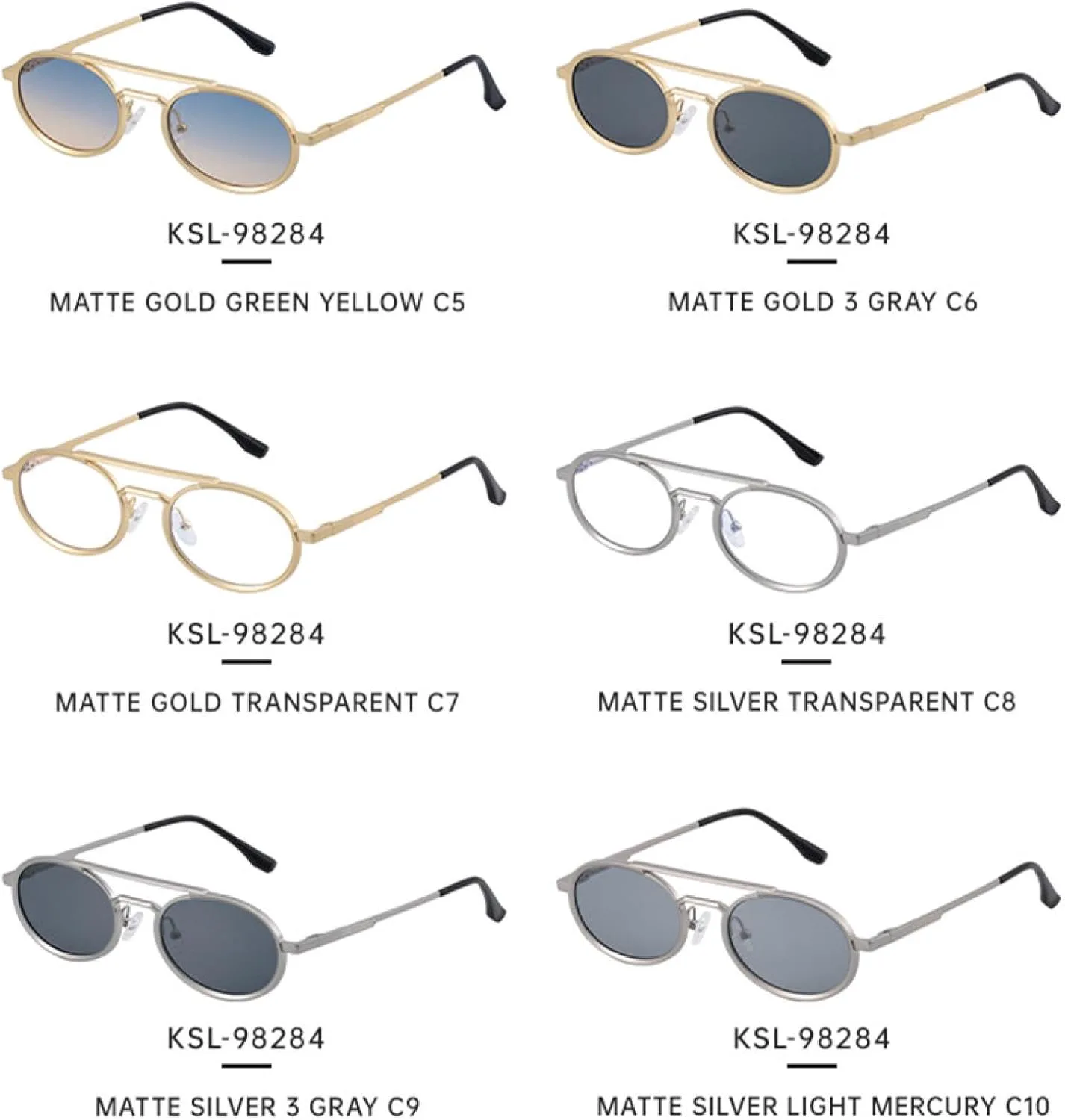 

Солнцезащитные очки в стиле стимпанк овальной формы для женщин и мужчин, роскошные, в маленькой оправе, с защитой от УФ-излучения UV400 TOIPASTN, C8silverwhite