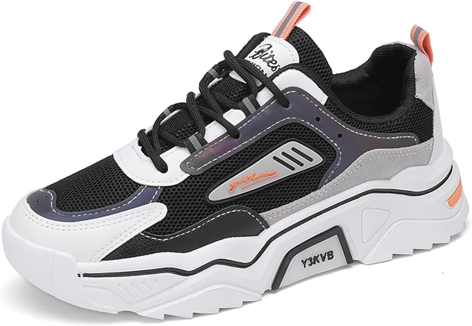 

Мужские дышащие кроссовки с толстой подошвой, повседневные спортивные, летние с мягкой подошвой для ходьбы и бега на улице Generic, черный