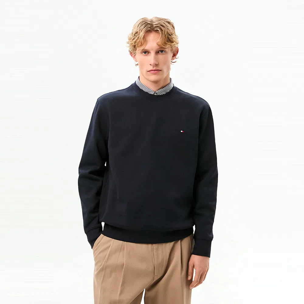Мужской тёмно-синий свитшот Essential Intechno Crewneck от Tommy Hilfiger