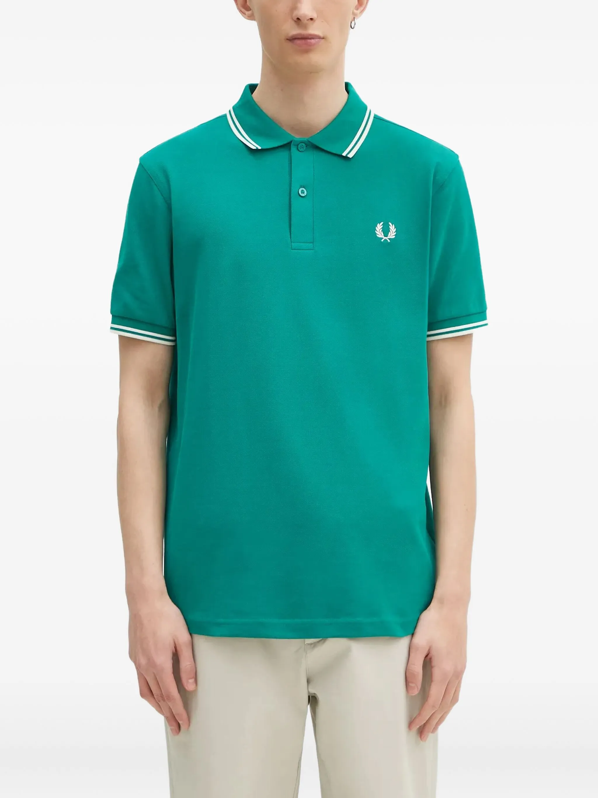 

Рубашка поло с вышитым логотипом Fred Perry, зеленый