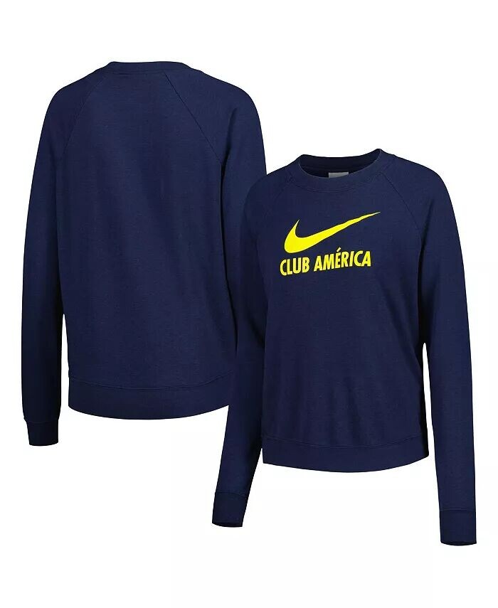 

Женская темно-синяя толстовка Club America Lockup Varsity Tri-Blend с реглановым узором Nike