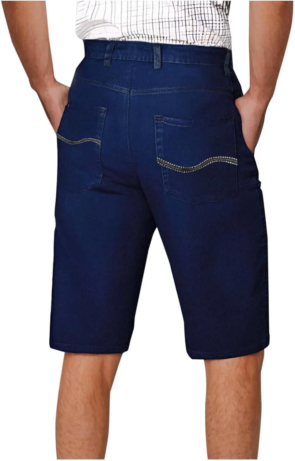 Джинсы прямые свободные Men's Capri Jeans, синие — фото 4