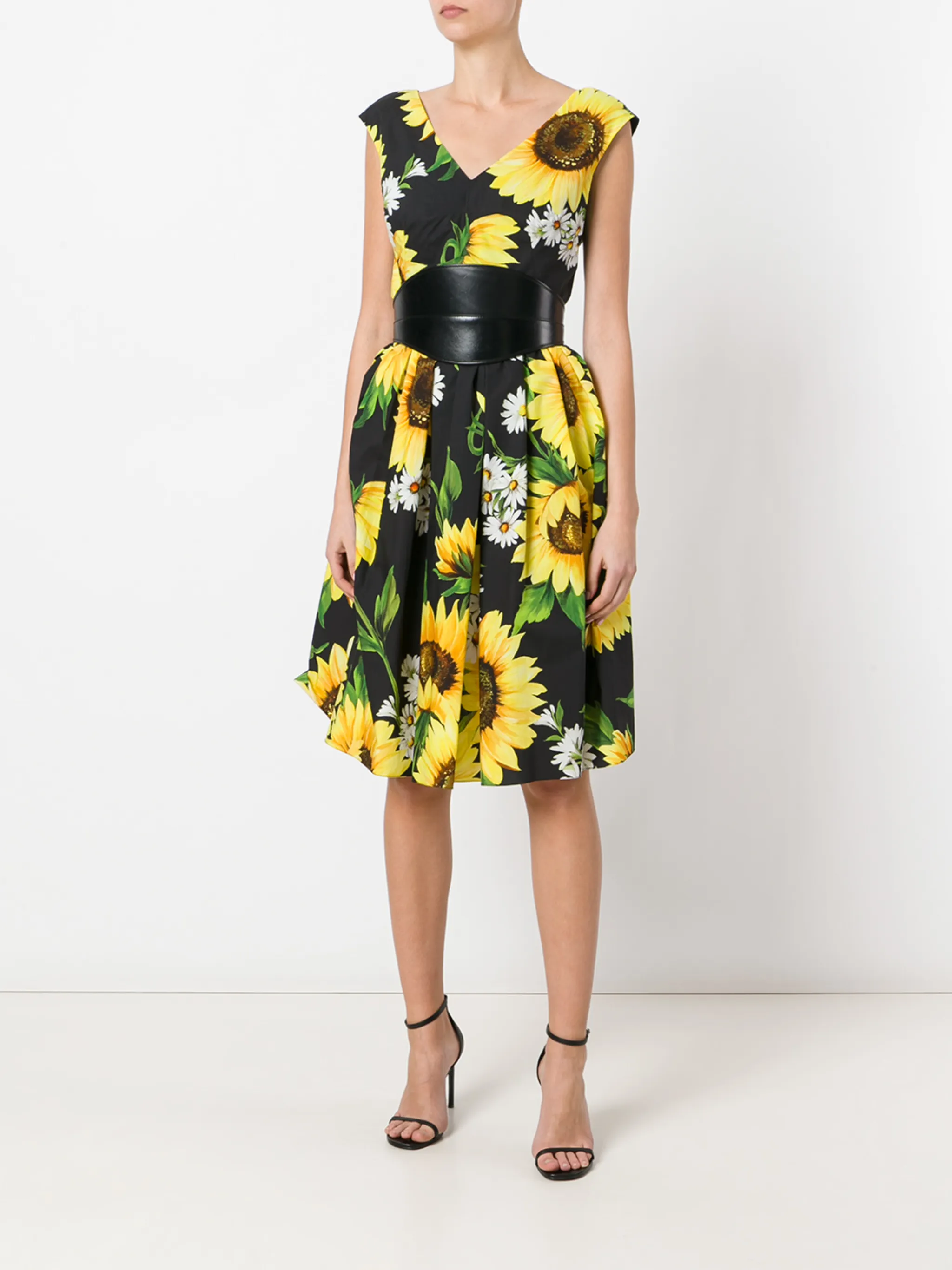 

Платье с цветочным рисунком Dolce & Gabbana, черный