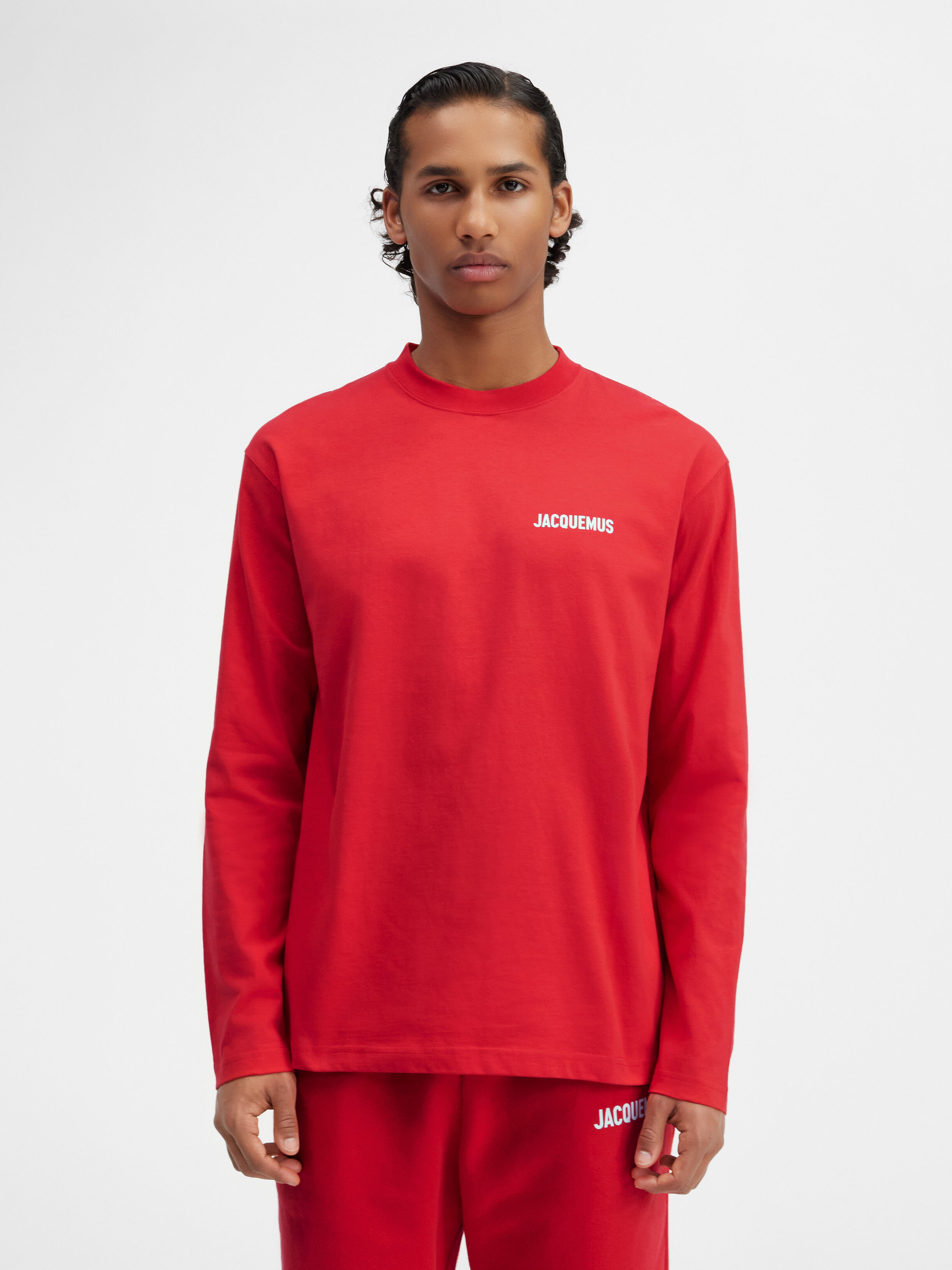 

Футболка с длинным рукавом и напечатанным логотипом JACQUEMUS The long-sleeve t-shirt, красный