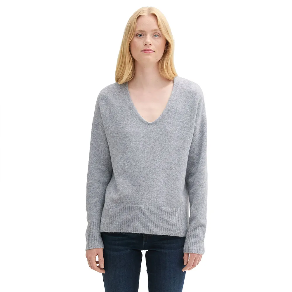 

Свитер Tom Tailor Cozy v neck, серый