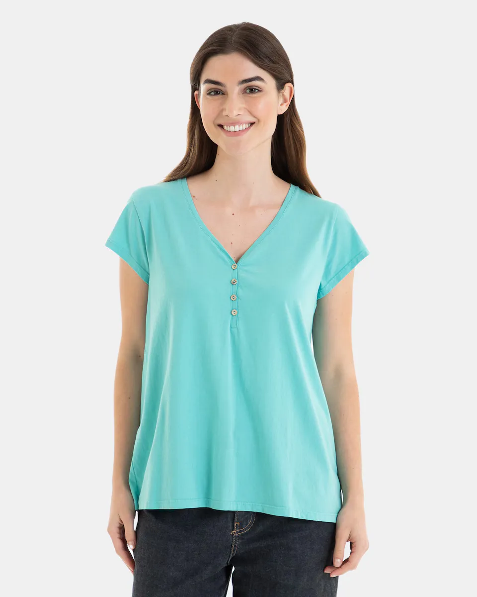 

Женская футболка 100% хлопок с коротким рукавом Massana, бирюзовый