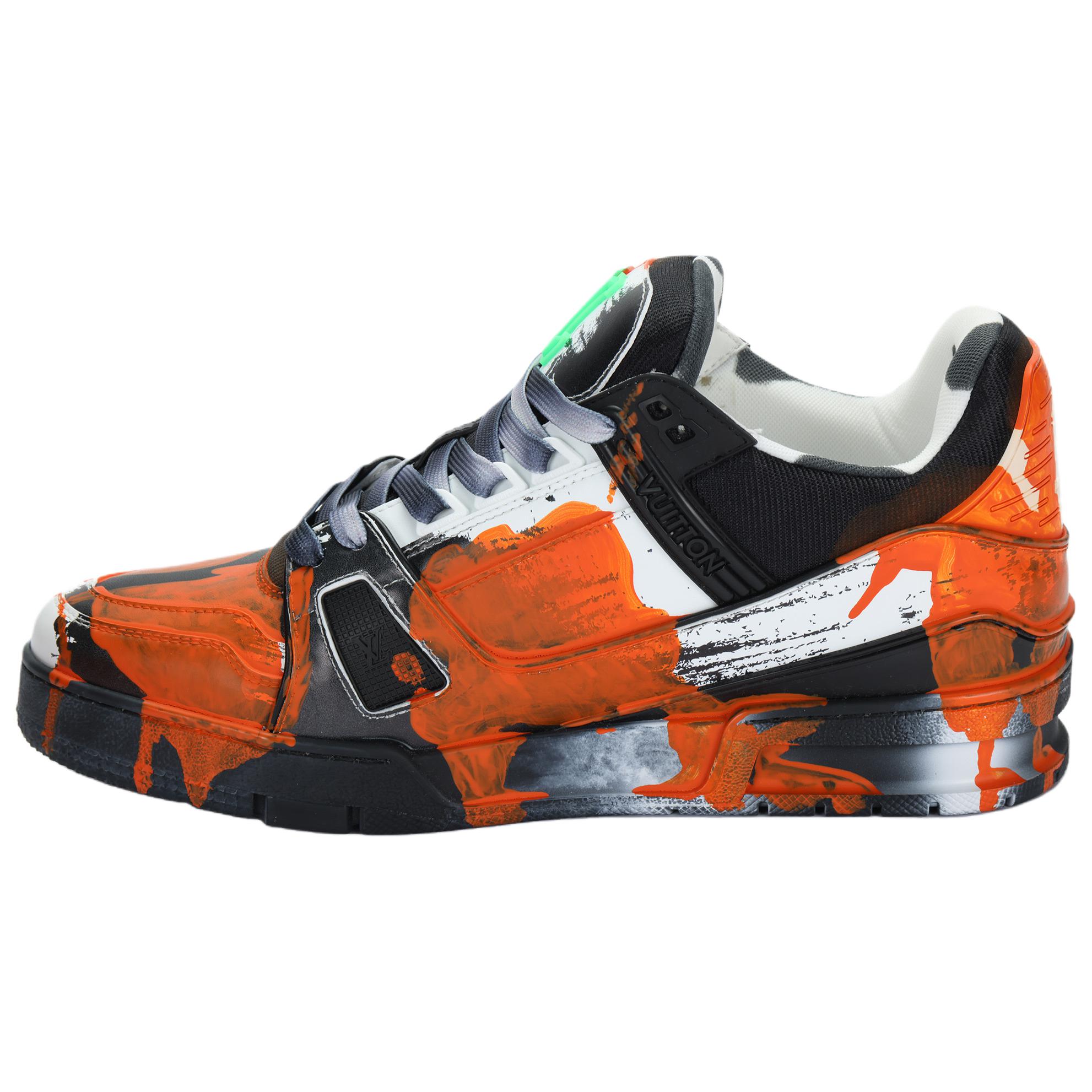 Кроссовки для скейтбординга Low-Top Unisex черные с оранжевым LOUIS VUITTON