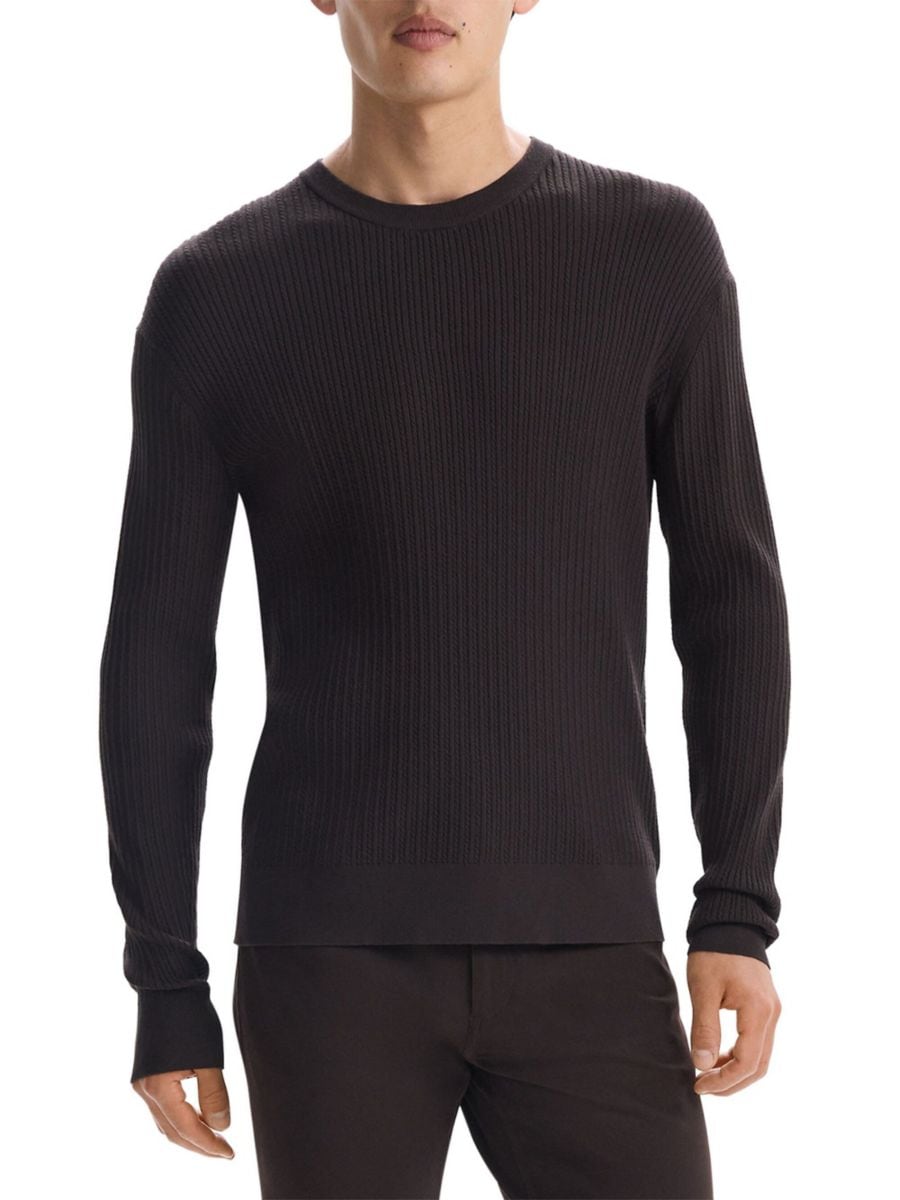 

Свитер Riland Cable-Knit с круглым вырезом Theory, цвет Hickory
