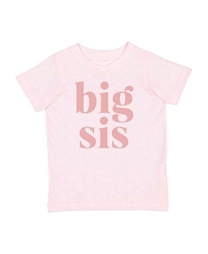 

Футболка с короткими рукавами Sweet Wink для девочек «Big Sis» — Little Kid, Big Kid, розовый