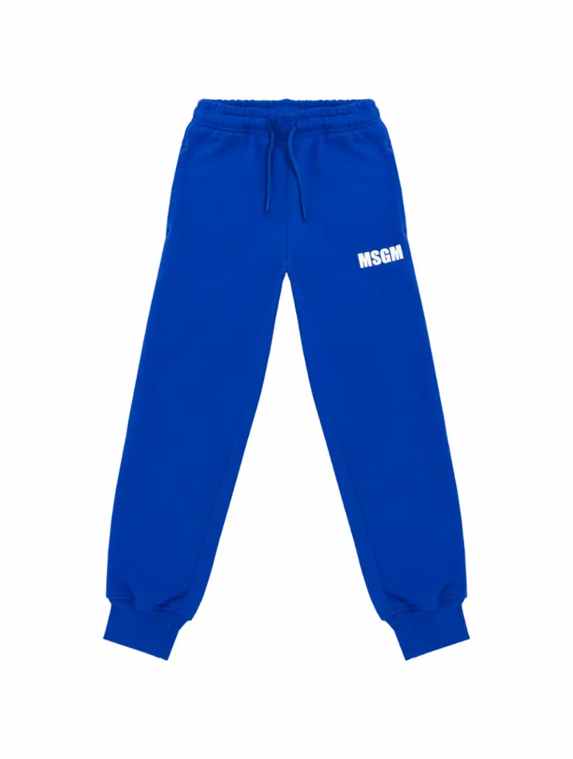 

Хлопковые джоггеры с логотипом MSGM, тёмно-синий