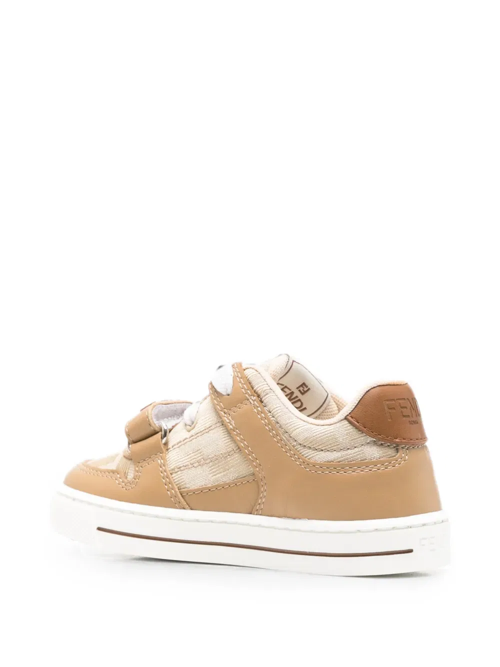 Кроссовки с тисненым логотипом Touch-Strap Fendi Kids, нейтральный — фото 2
