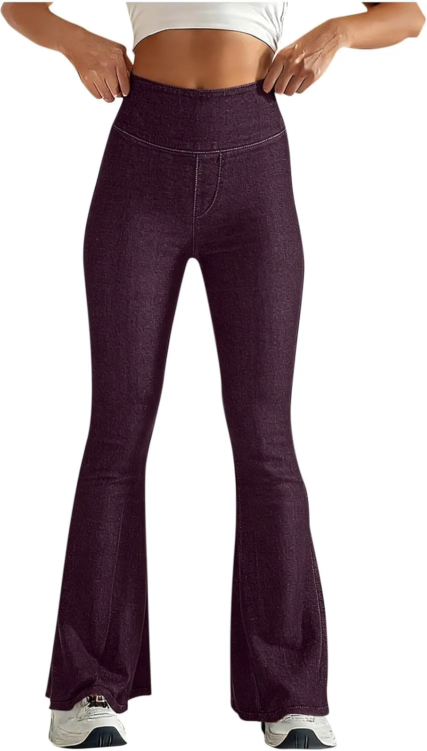 

Женские джинсы Bell Bottom с высокой талией и эффектом tummy control Lmdudan