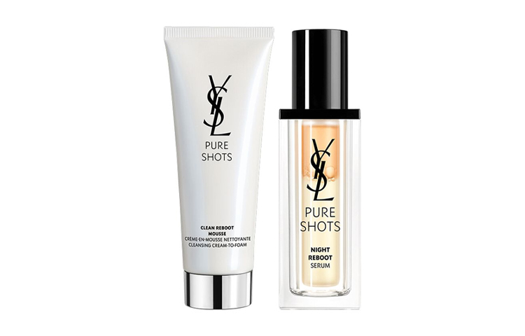 Набор косметики Yves Saint Laurent Pure Shots: очищающий мусс Clean Reboot + ночная сыворотка Night Reboot Serum, 125 мл + 30 мл — фото 2