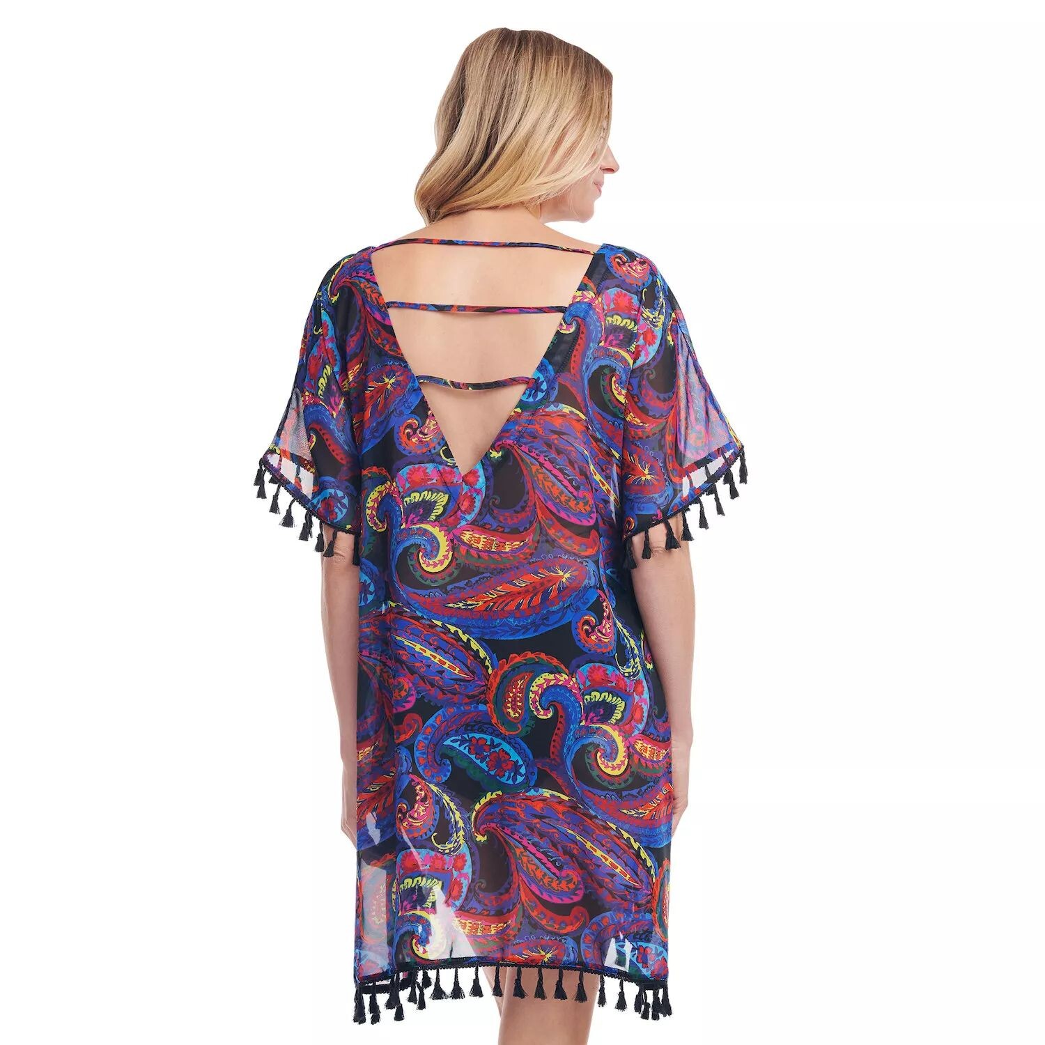 

Женский кафтан для плавания Mazu French с узором пейсли и кисточками Mazu Swim