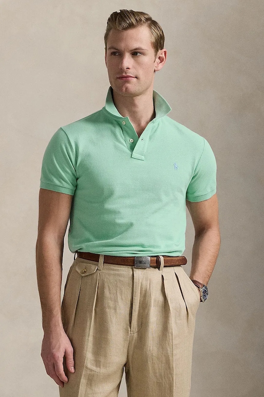 

Хлопковая поло Polo Ralph Lauren, бирюзовый