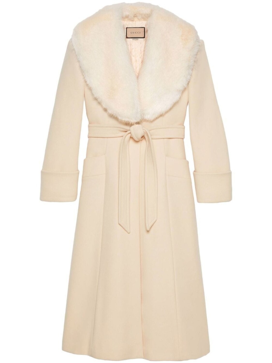 

Gucci пальто со съемным воротником и поясом, нейтральный цвет