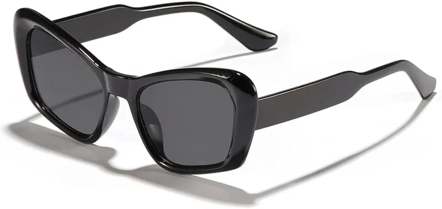 

Солнцезащитные очки «кошачий глаз» для женщин и мужчин, ретро, ​​яркие, модные, для активного отдыха, с защитой от УФ-излучения UV400 UATXTAU, Black-black