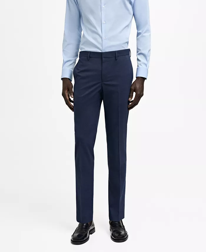 

Мужские брюки для костюма из эластичной ткани Super Slim-Fit MANGO, синий