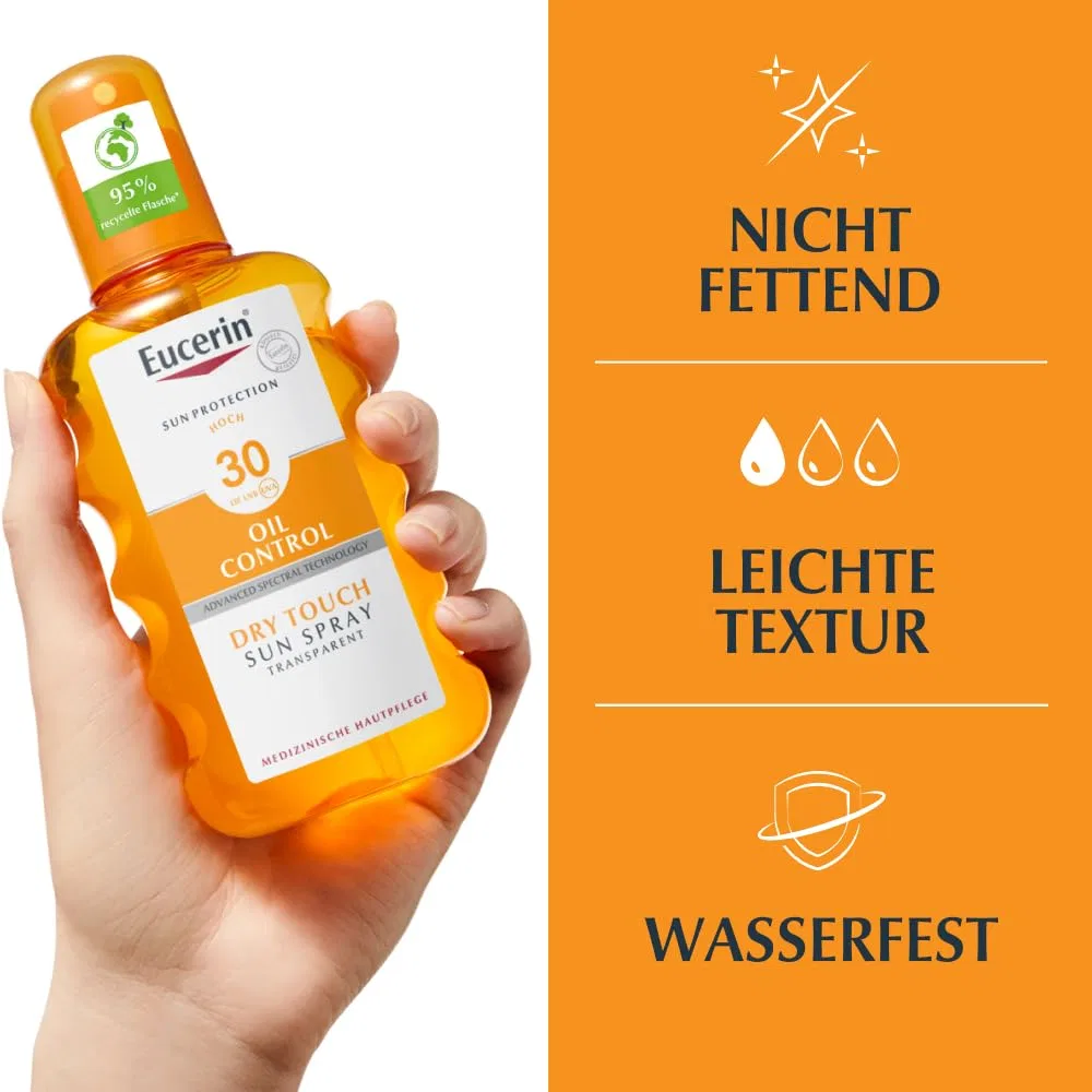 Прозрачный солнцезащитный спрей для тела «Oil Control» SPF 30 от Eucerin, 200 мл Eucerin — фото 3