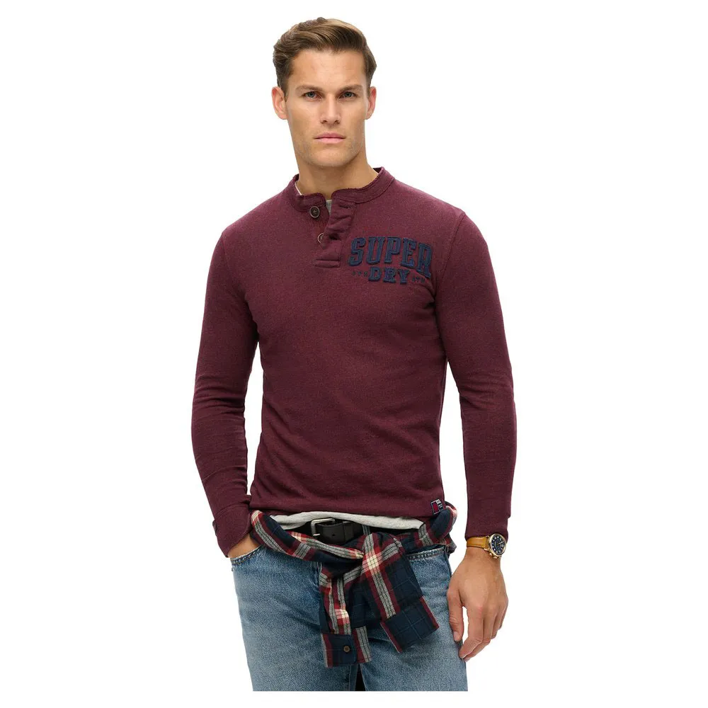 

Футболка Superdry Vintage Athletic Grandad long sleeve, фиолетовый