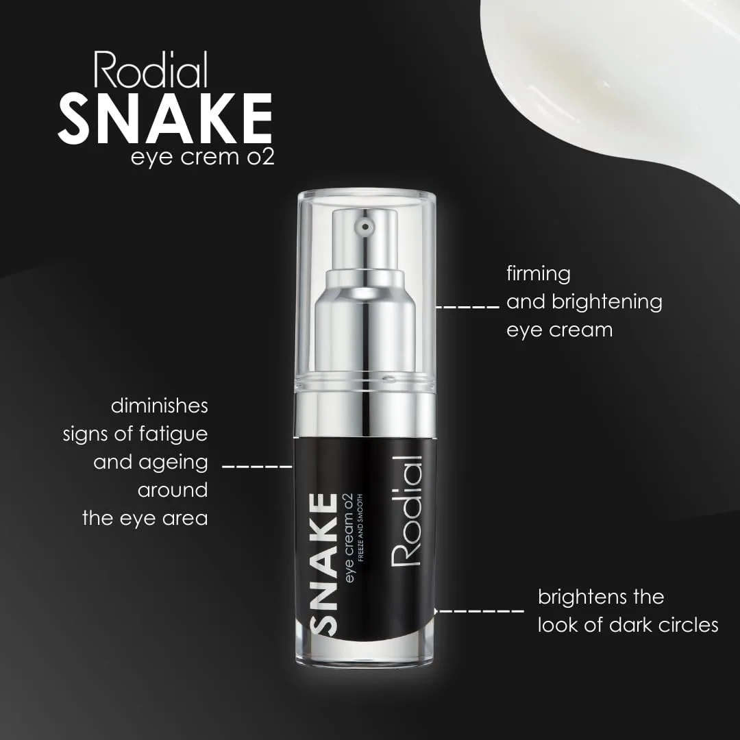 Крем для глаз Rodial Snake Eye Cream 02 0.51fl.oz, укрепляющий крем для глаз от морщин и тонких линий, легкая и бархатистая кремовая формула, трипептидная технология для выравнивания тона кожи. — фото 3