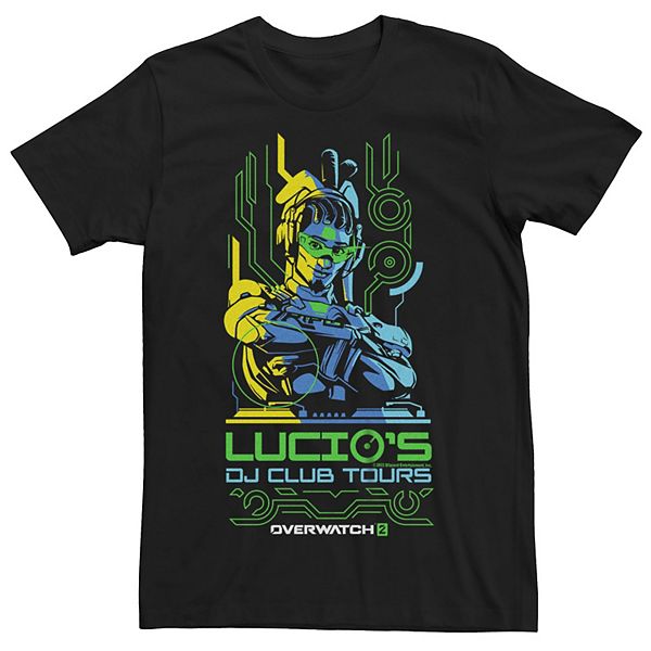 

Футболка с принтом Men's Overwatch 2 Lucio DJ Club Tours Licensed Character