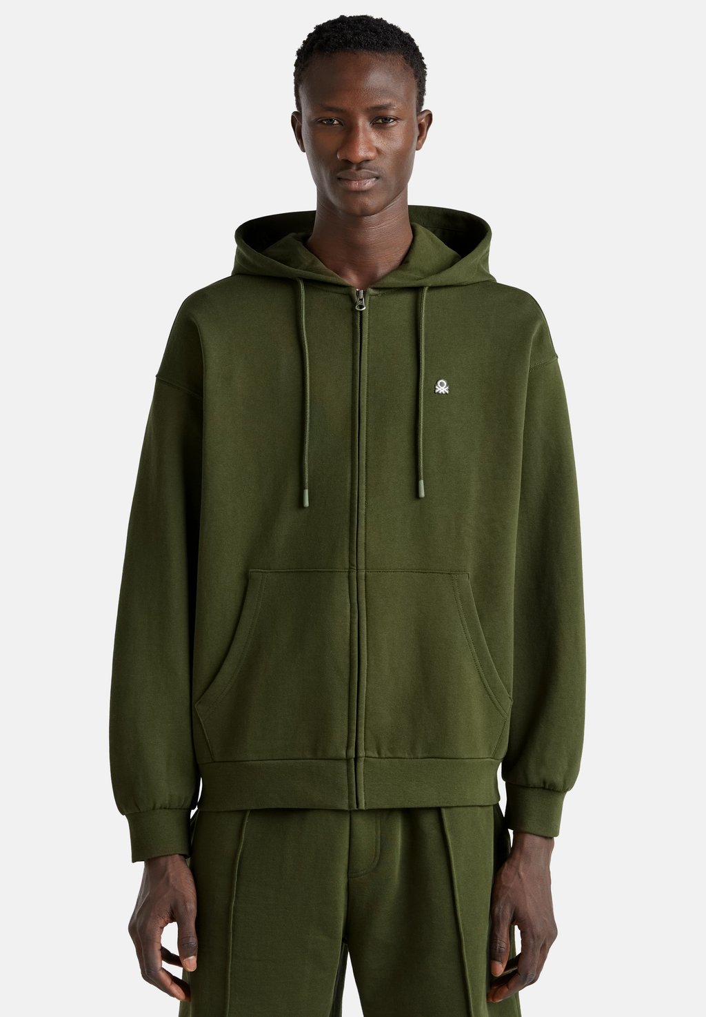 

Толстовка на молнии United Colors of Benetton, зеленый
