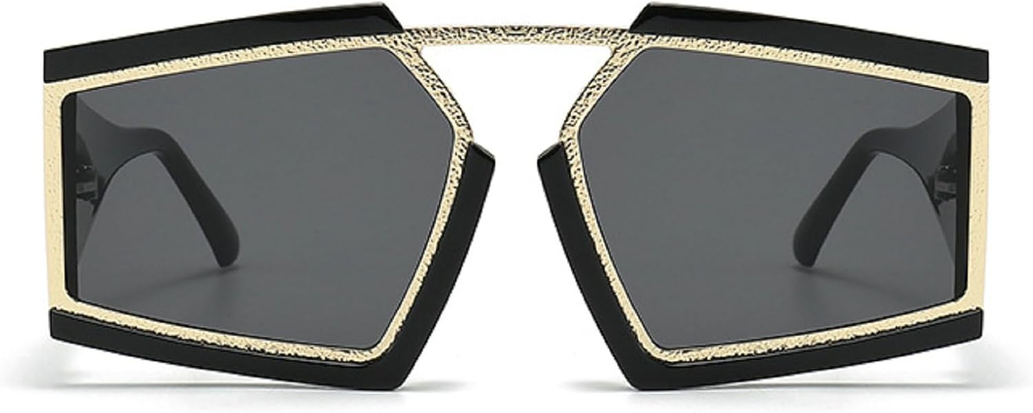 

Модные многоугольные солнцезащитные очки для женщин, стильные очки с градиентными линзами, винтажный дизайн, роскошная отделка металлом, защита от УФ-излучения UV400 mincl, Gold Black