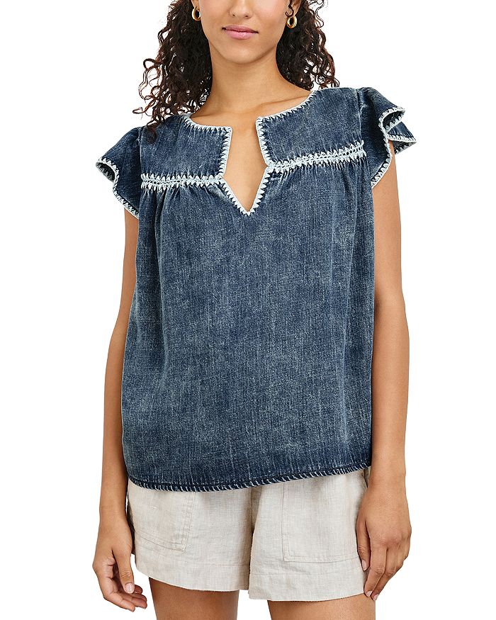 

Футболка Tafia Relaxed Fit с короткими рукавами-кап Rails, синий