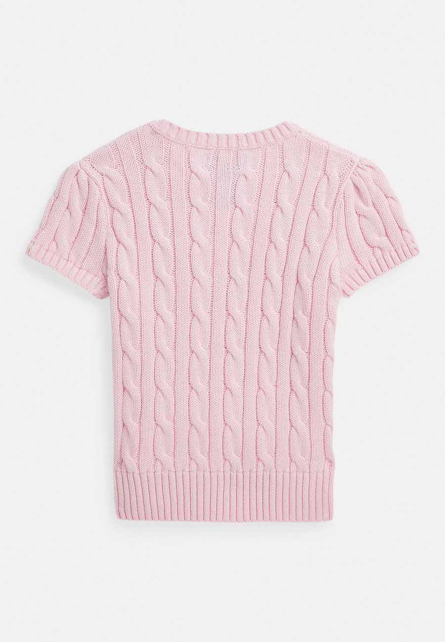 Джемпер Polo Ralph Lauren CABLE-KNIT COTTON SHORT-SLEEVE SWEATER, Hint Of Pink /Nevis/Pink — фото 2