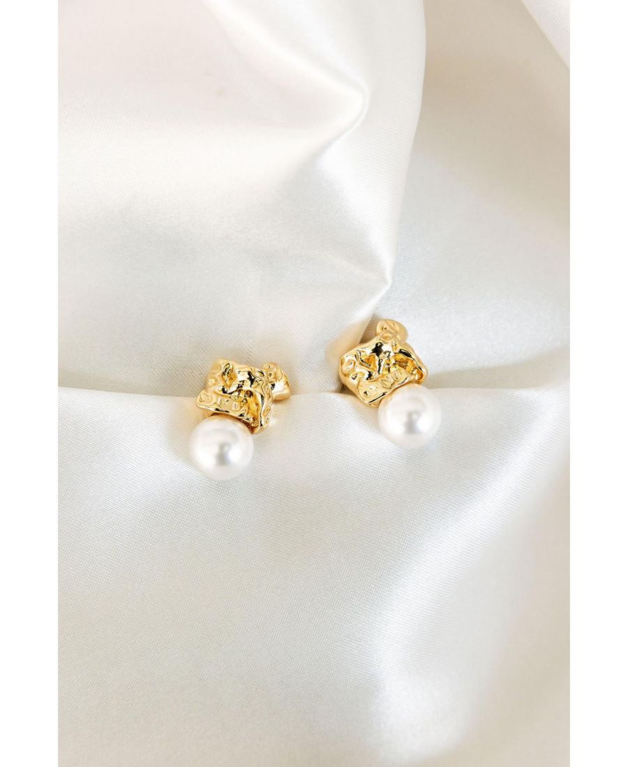 

Полупрозрачные жемчужные серьги-капли Untamed Petals, Gold