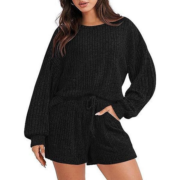 

Женский комплект одежды oversized sweatsuits lounge shorts Xuba, Black