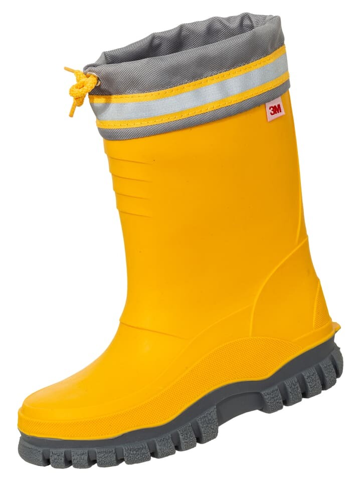 

Резиновые сапоги Bockstiegel Kinder-Winterstiefel Arktis gefüttert, цвет gelb/grau