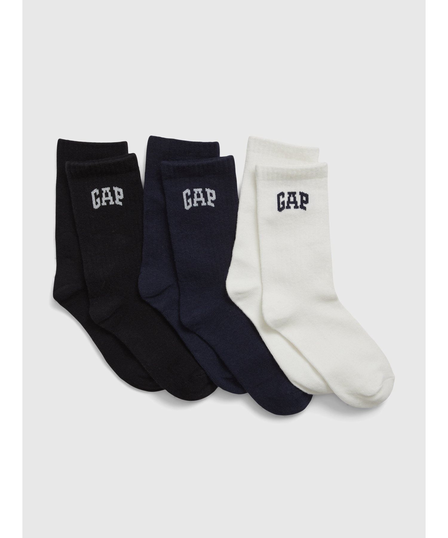 Детские носки (K)GAP Arch Logo Crew Socks, комплект из 3 пар, MULTI