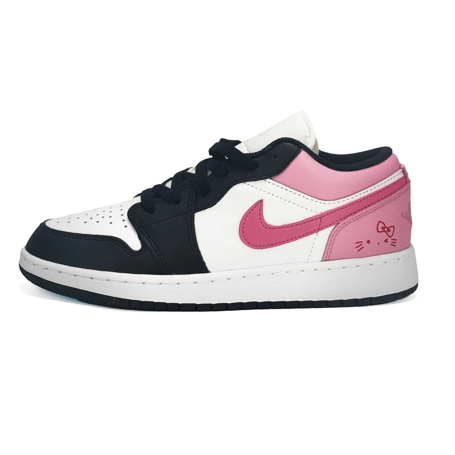 

Кроссовки Air Jordan 1 Vintage Basketball Shoes Women's Low-top White/black/pink, черный