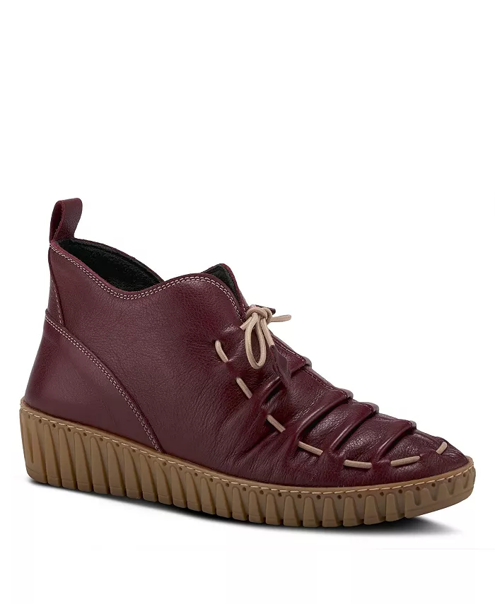 Туфли Nespea Premium Leather на танкетке с эластичной завязкой и съемной стелькой Spring Step, красный