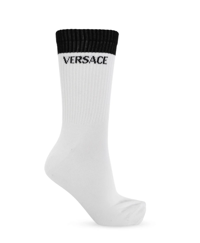 

Хлопковые носки с логотипом Versace, белый